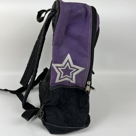 Vintage 90s Disney Pooh Backpack Purple Star Print Retro Y2K School Bag - Picture 7 of 10